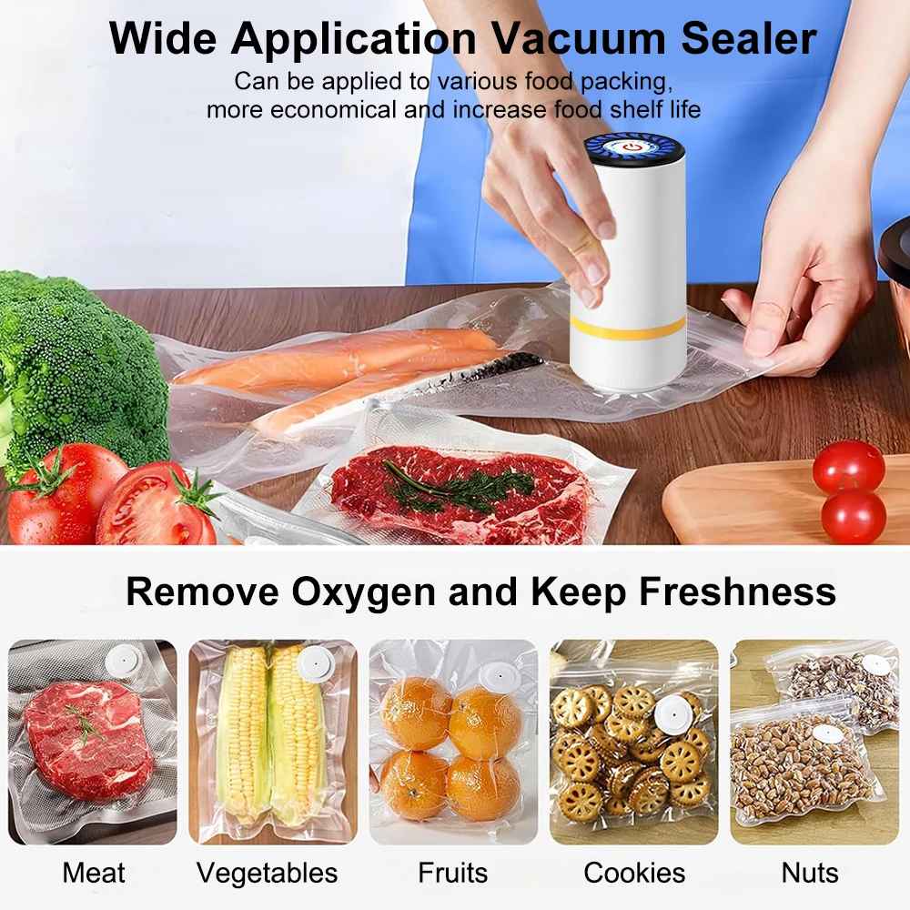 Mini Electric Air Pump Rechargeable for Food Fresh-Keeping Vacuum Sealed Bag Storage Bag Automatic Vacuum Compression Machine