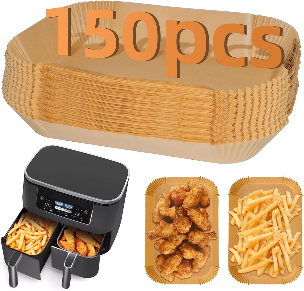 150PC Air Fryer Liners, Ninja Air Fryer Paper Liners Disposable